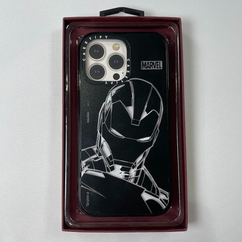 CASETiFY Marvel Iron Man Case iPhone 14 Pro Max Matte Black MagSafe Compatible